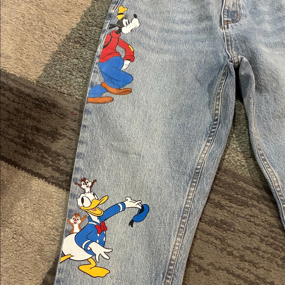 Disney Blue Cropped Jeans with Disney Characters - Picture 3 of 6